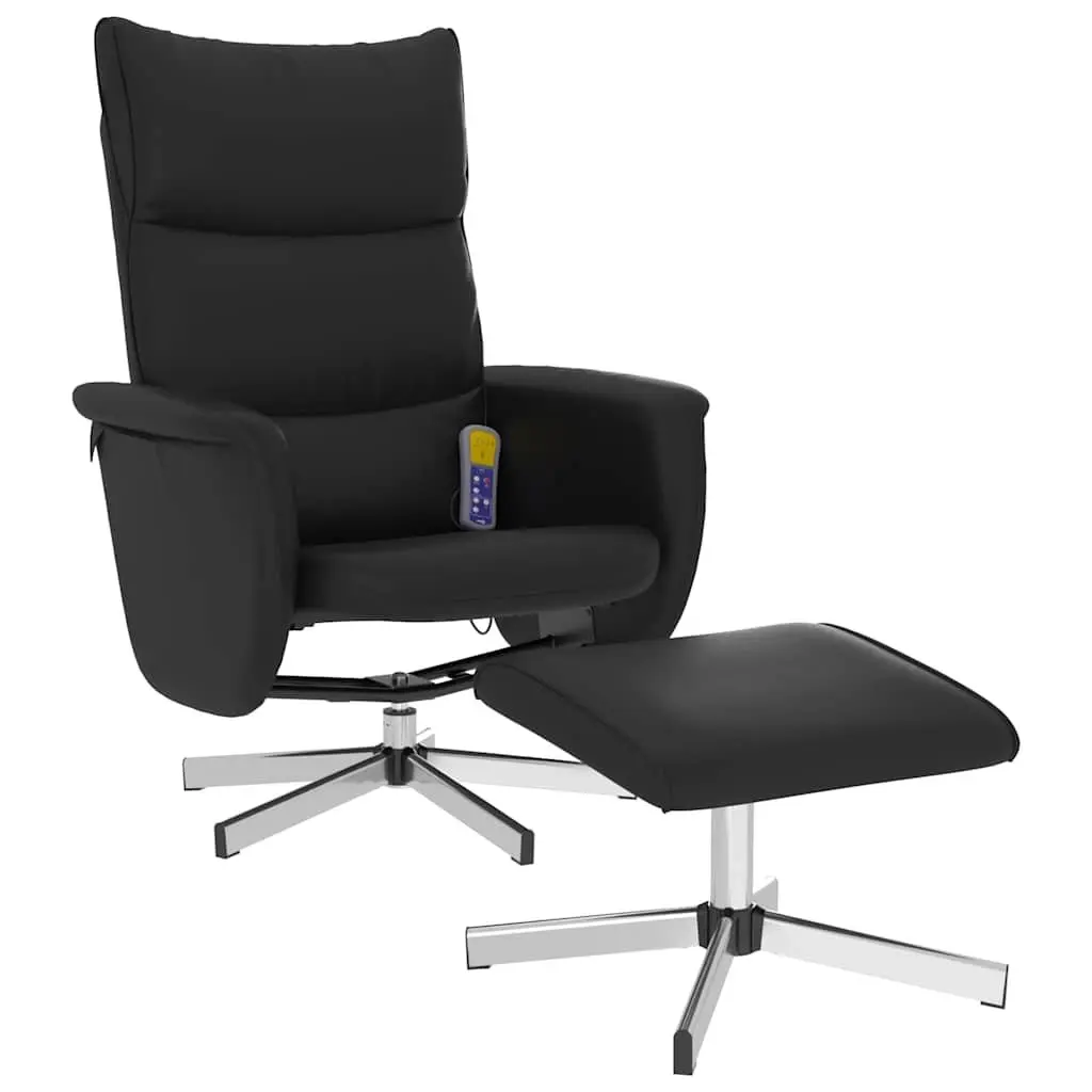 Massage Recliner Chair Faux Leather Vibration Therapy 360 Degree Swivel