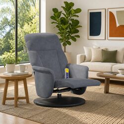Friendly Grey Velvet Massage Recliner Chair