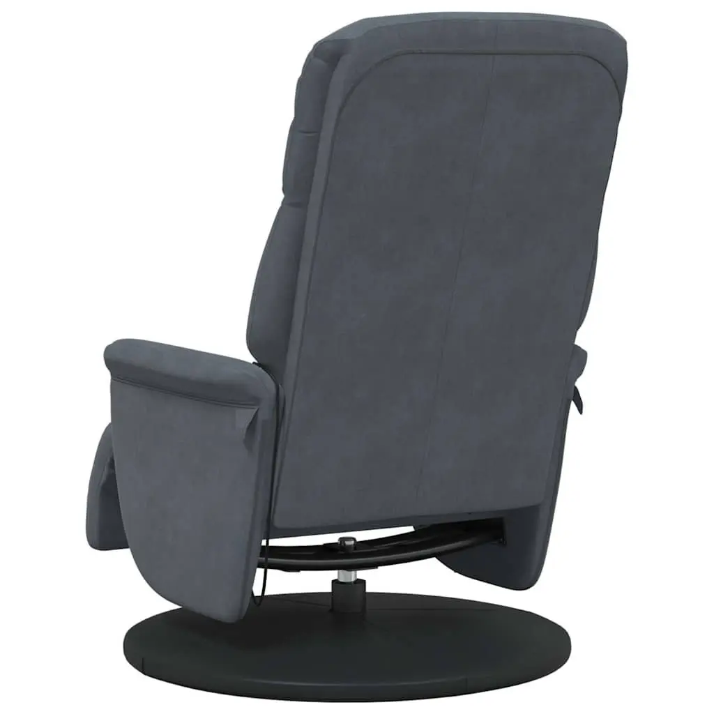 Recliner Chair Massage Adjustable 6 Point Vibration Grey Velvet with Footrest