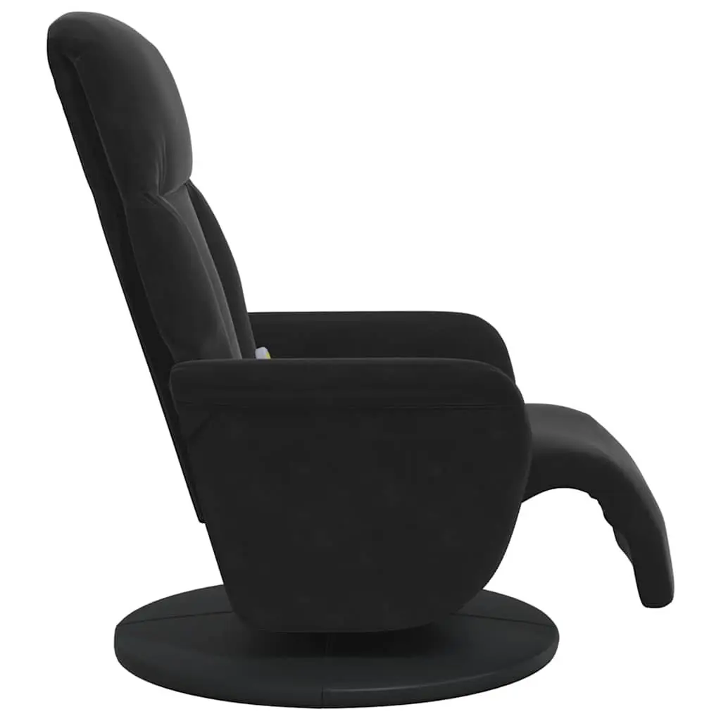 Recliner Chair with 360 Swivel Footrest Adjustable Backrest Black Velvet Massage Feature