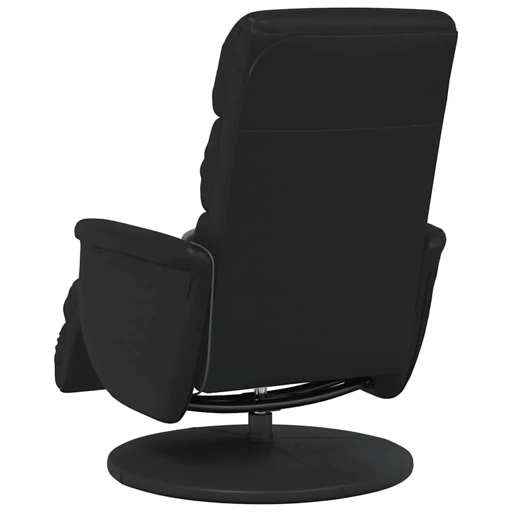 Massage Recliner Chair 360 Swivel Vibration Faux Leather Black