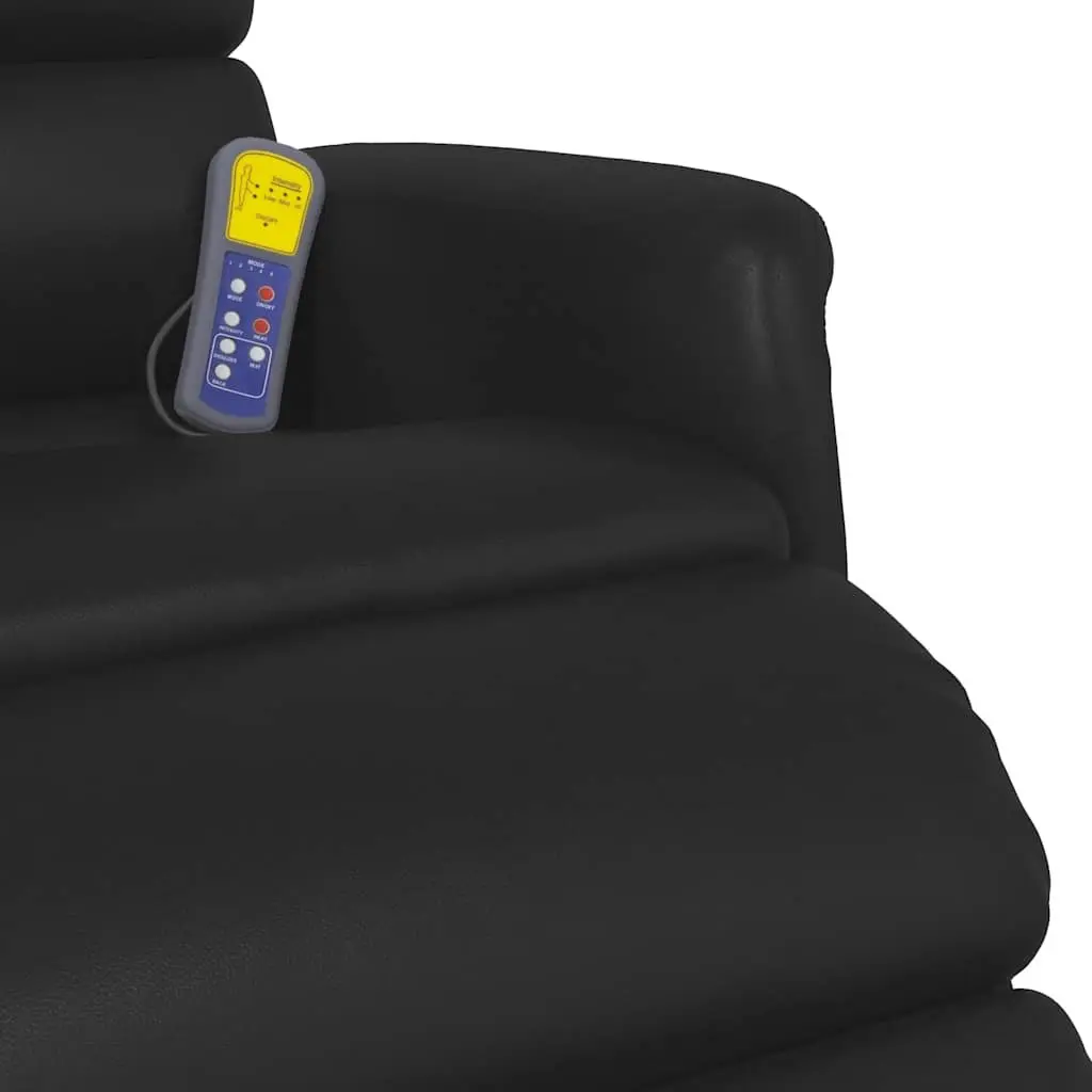 Massage Recliner Chair 360 Swivel Vibration Faux Leather Black