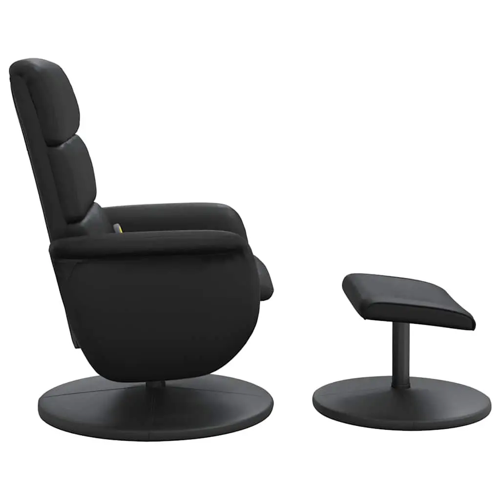Massage Recliner Chair with Footstool Swivel Armchair Faux Leather Lounge Seat