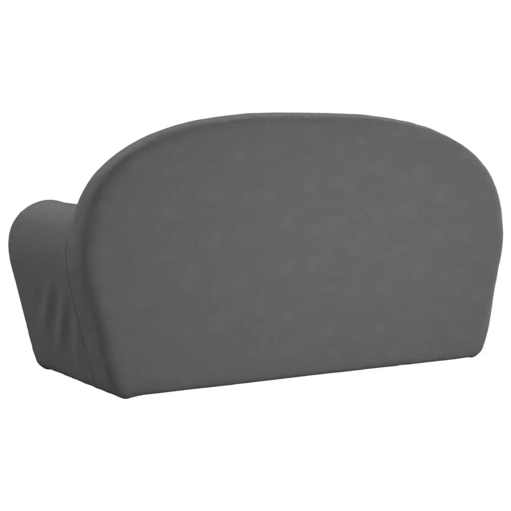 Kids Sofa 2-Seater Anthracite Soft Plush Couch Children's Lounge Chair Seat