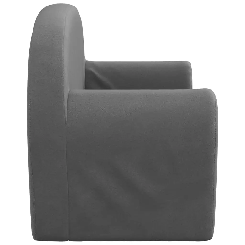 Kids Sofa 2-Seater Anthracite Soft Plush Couch Children's Lounge Chair Seat