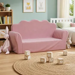 Friendly Pink 2-Seater Sofa for Your Child's Comfort