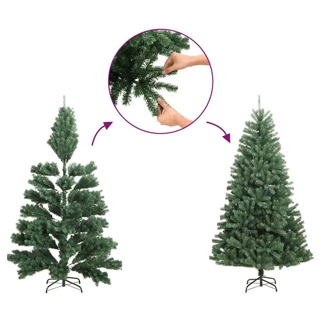 Artificial Slim Pencil Christmas Tree 270cm Green with Metal Stand for Holiday Decoration