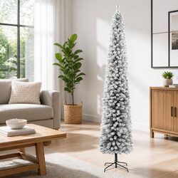 Friendly 270cm Slim Christmas Tree with Flocked Snow