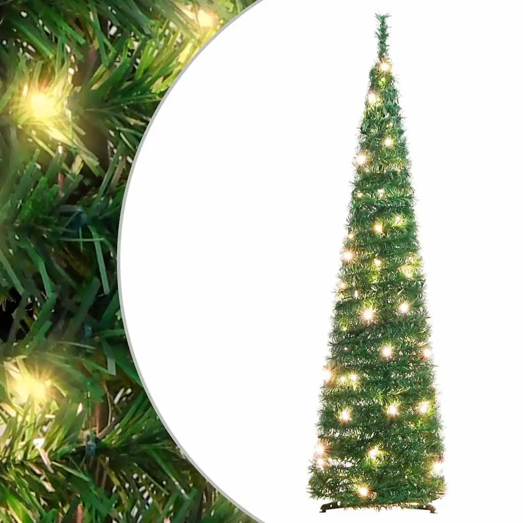 Artificial Christmas Tree Pop-up 120cm Green 50 LEDs 8 Lighting Modes