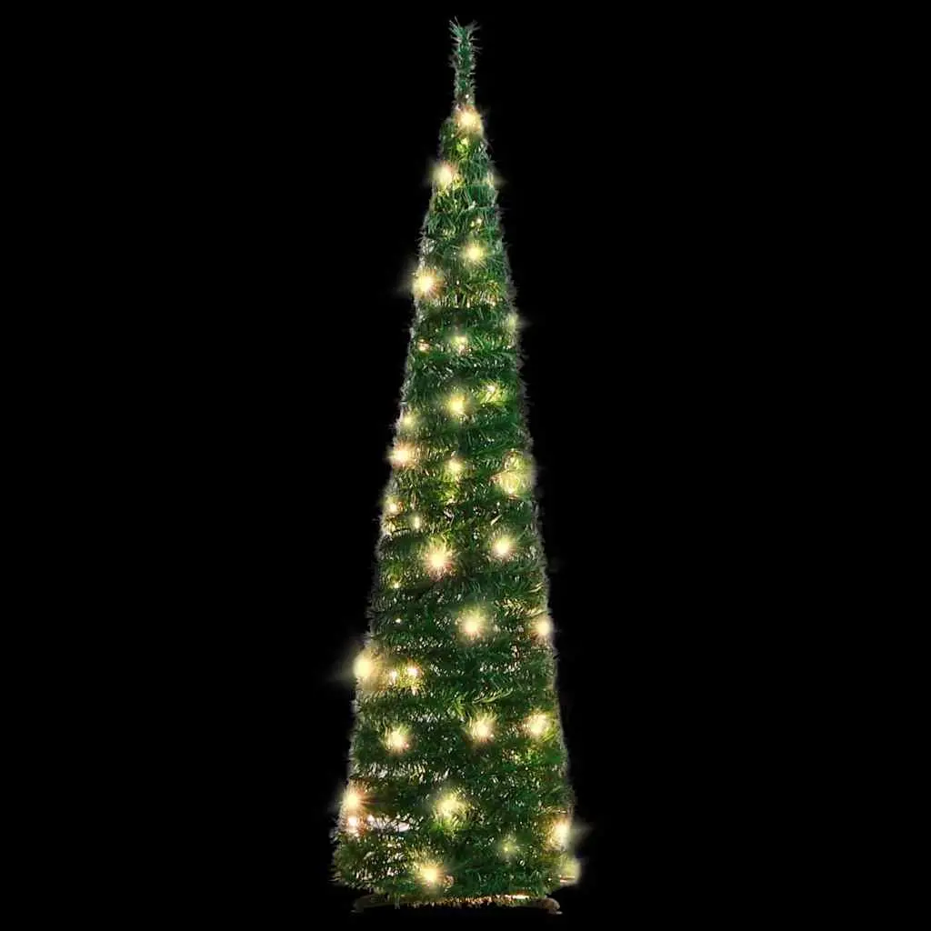 Artificial Christmas Tree Pop-up 120cm Green 50 LEDs 8 Lighting Modes