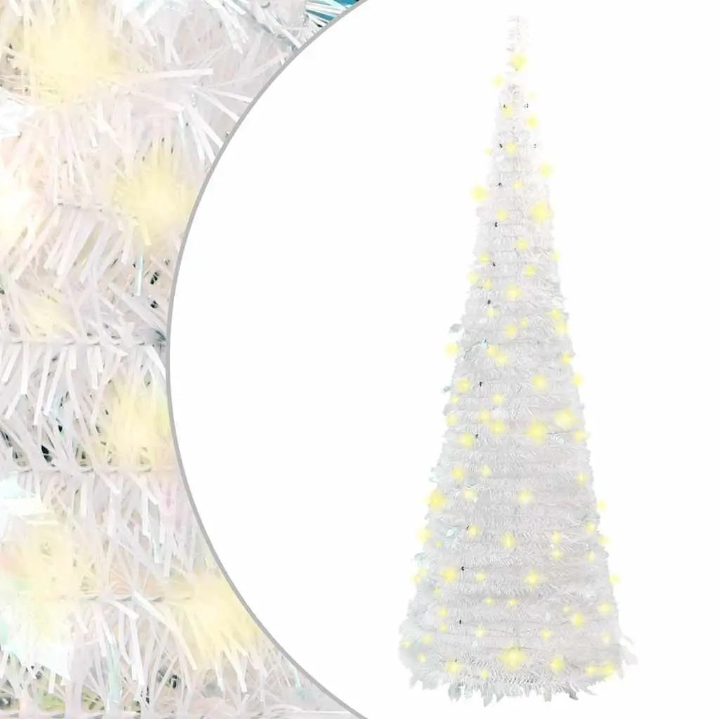 Artificial Christmas Tree Pop-up 150cm with 100 LEDs White Holiday Decoration