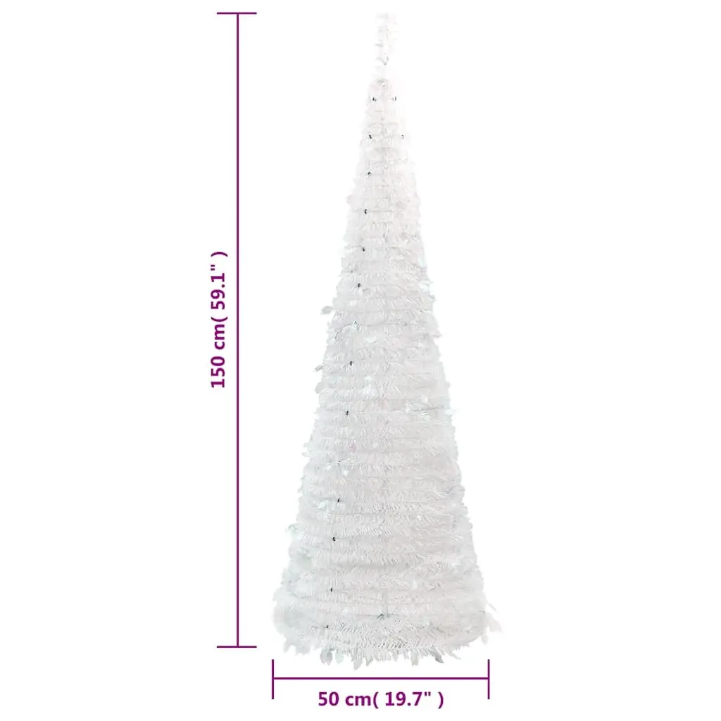 Artificial Christmas Tree Pop-up 150cm with 100 LEDs White Holiday Decoration