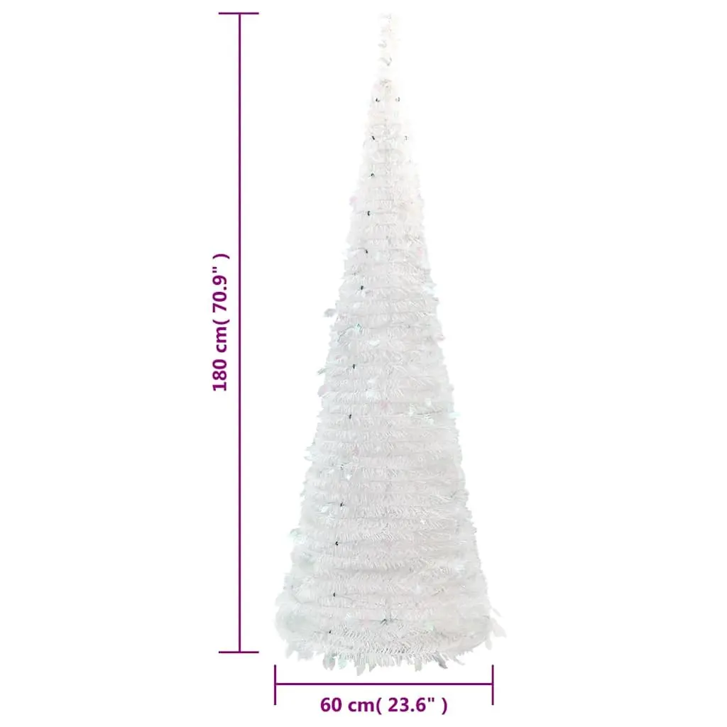 Artificial Christmas Tree Pop-Up White 180cm 150 LEDs 8 Lighting Modes