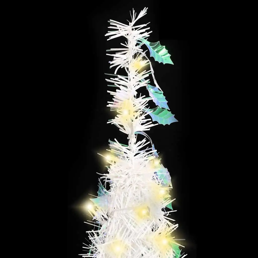 Artificial Christmas Tree Pop-Up 210cm White with 200 LEDs and 8 Lighting Modes