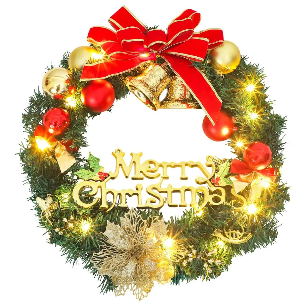 Christmas Wreath Green 45cm with 20 LED Lights
