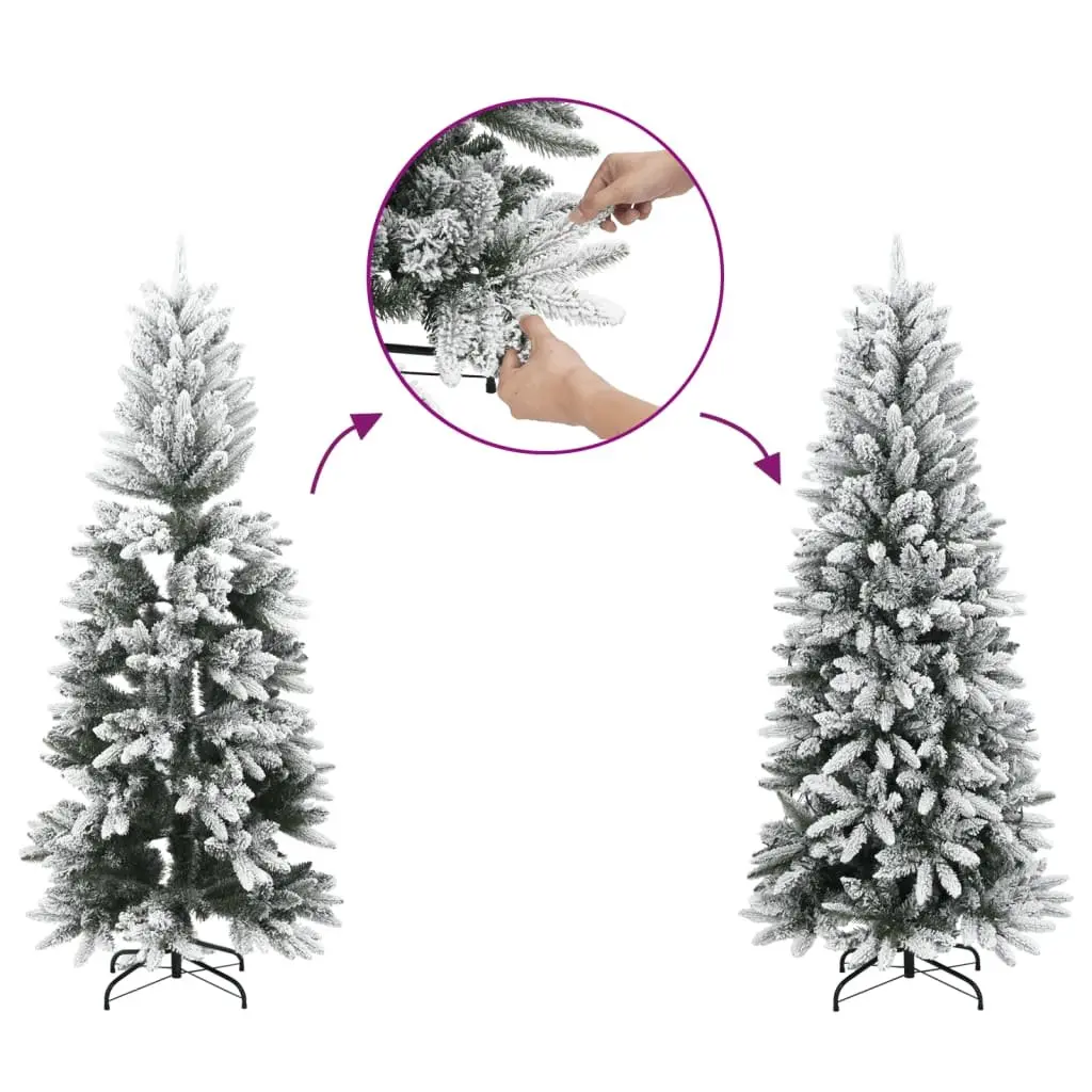 Artificial Christmas Tree Hinged Construction 150 cm Flocked Snow White