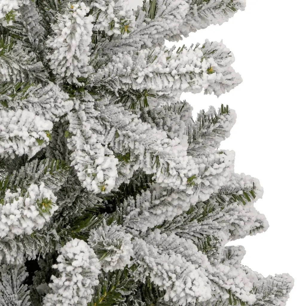 Artificial Hinged Christmas Tree 210cm White Flocked Snow Realistic PVC Tips