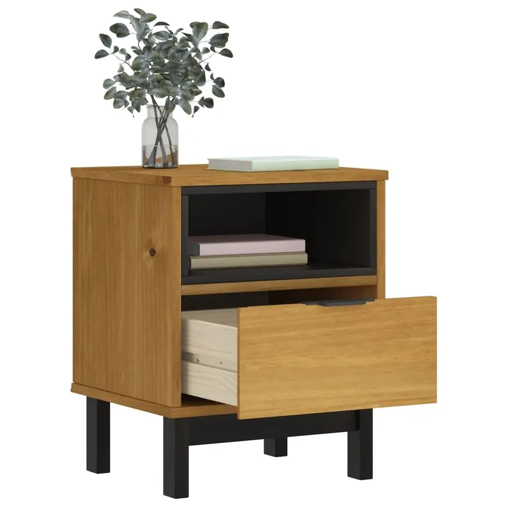 Brown Bedside Cabinet 40x35x50 cm in Pine