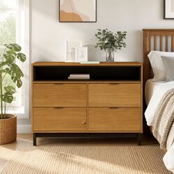 Your New Brown Wood Drawer Cabinet: 110x40x80 cm
