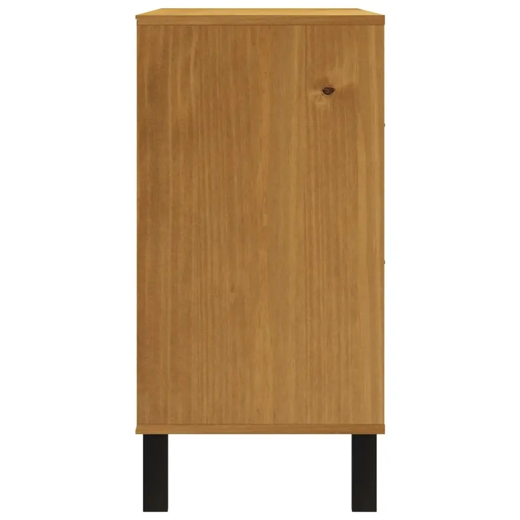 Drawer Cabinet Solid Pine Wood 110x40x80 cm Brown Storage Organizer