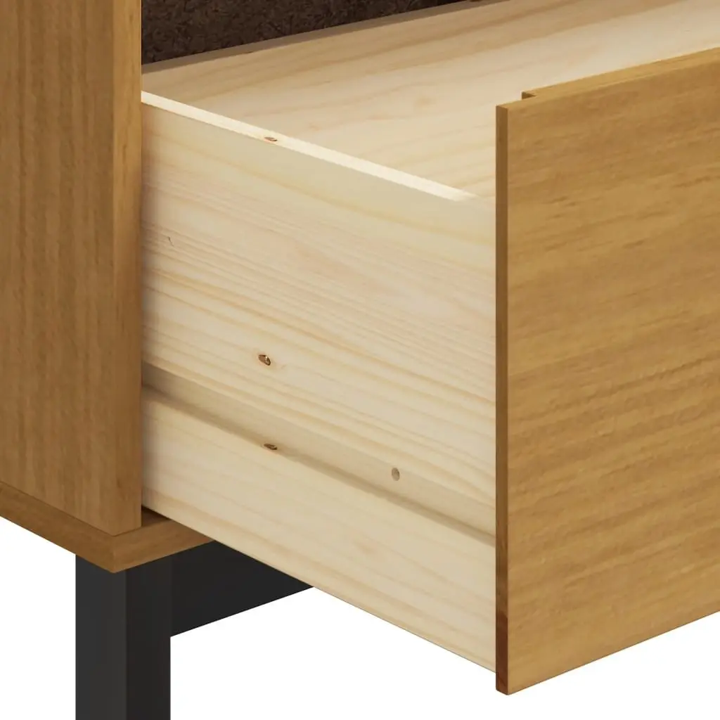 Drawer Cabinet Solid Pine Wood 110x40x80 cm Brown Storage Organizer