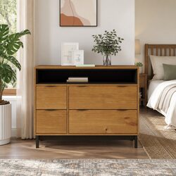 Friendly 4 Drawer Wooden Cabinet for Stylish Storage