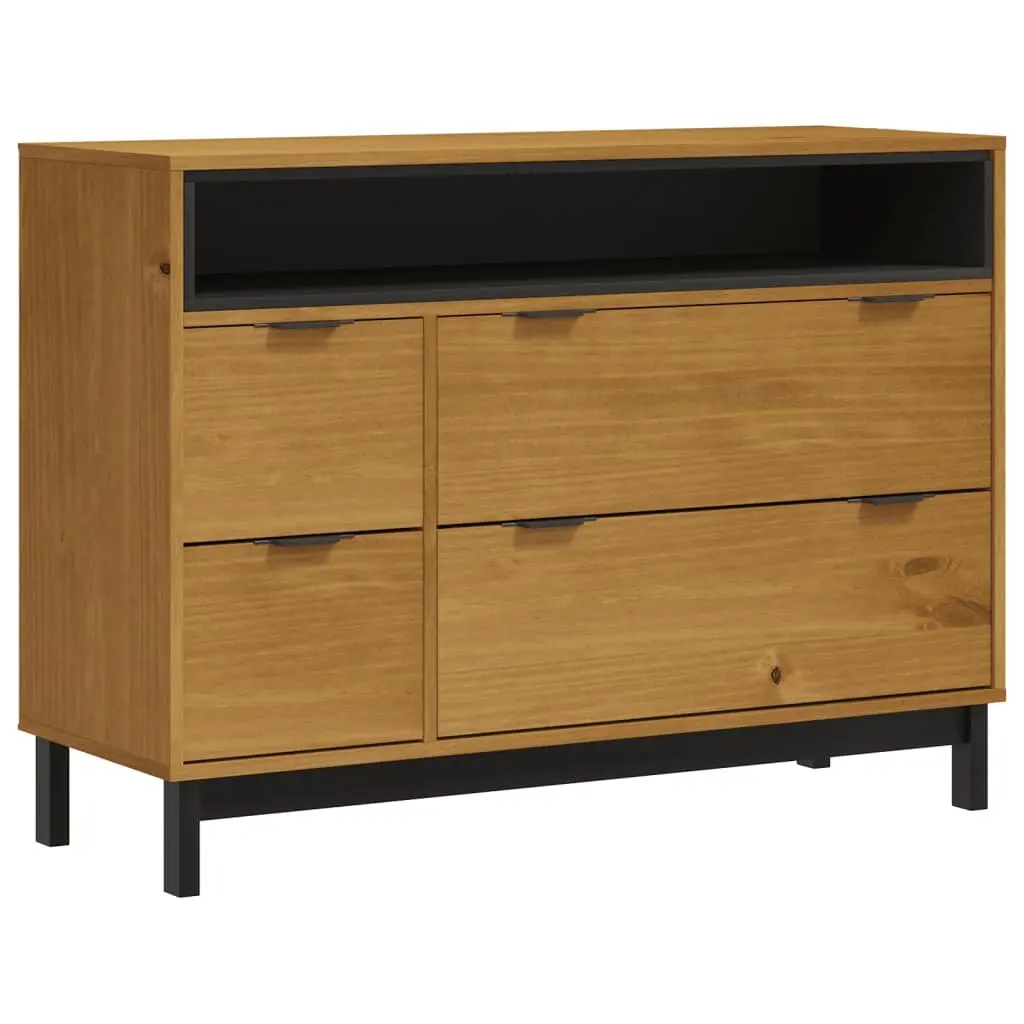 Drawer Cabinet Wooden 4 Drawer Storage Organizer Brown 110x40x80 cm