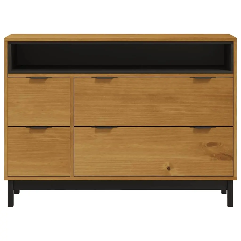 Drawer Cabinet Wooden 4 Drawer Storage Organizer Brown 110x40x80 cm