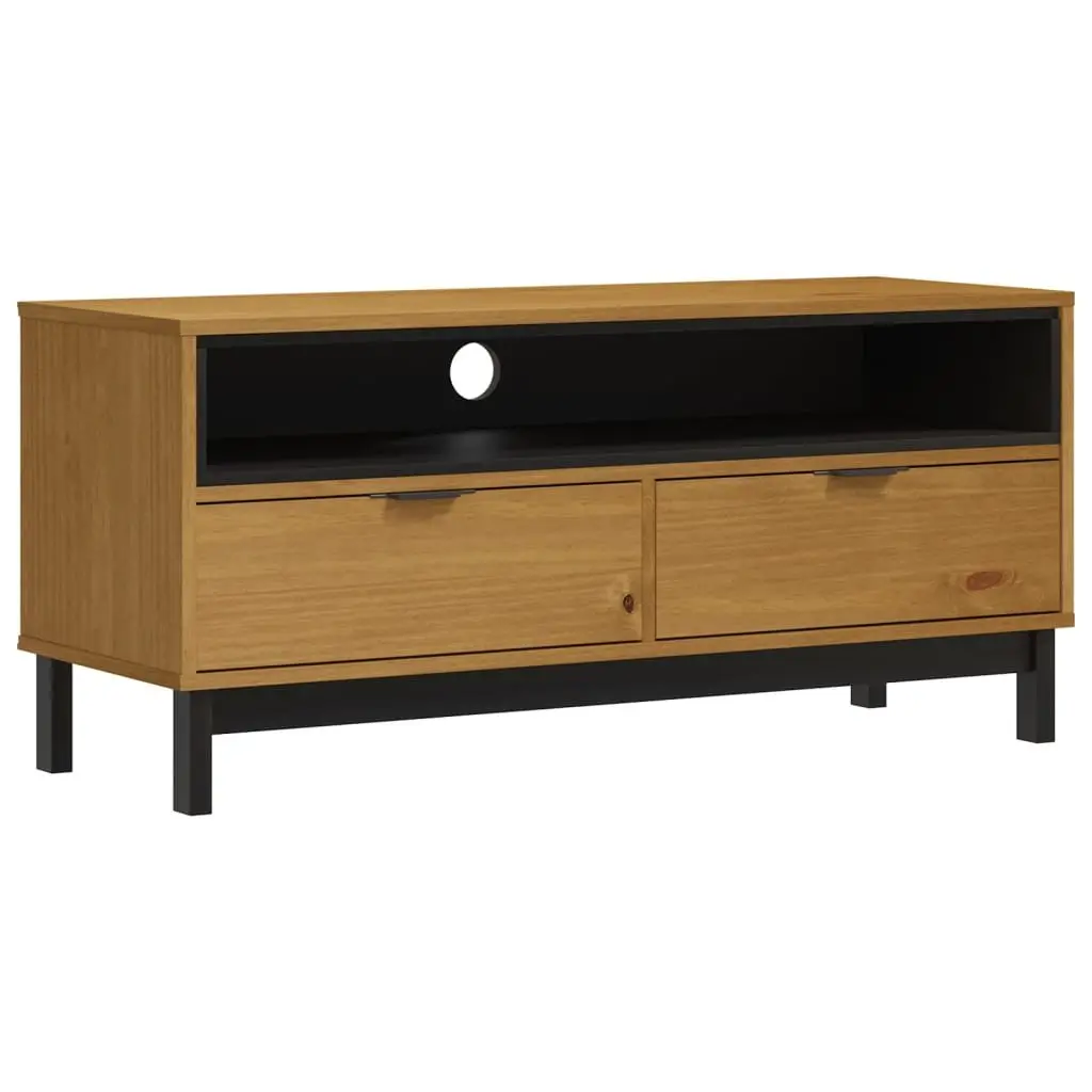 TV Cabinet 110x40x50cm Solid Pine Wood Storage Unit Brown Living Room Media