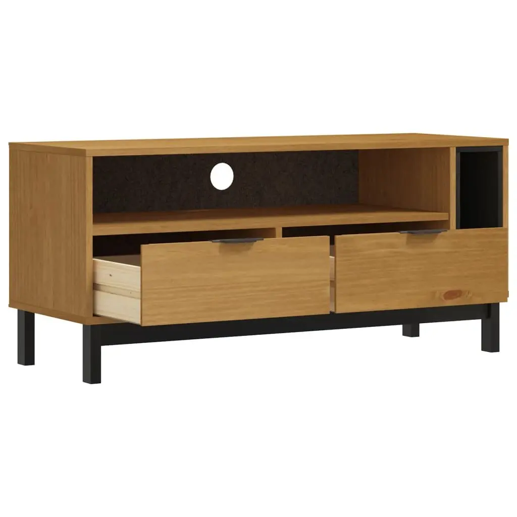 TV Cabinet with Storage 110x40x50 cm Solid Pine Wood Media Unit Brown