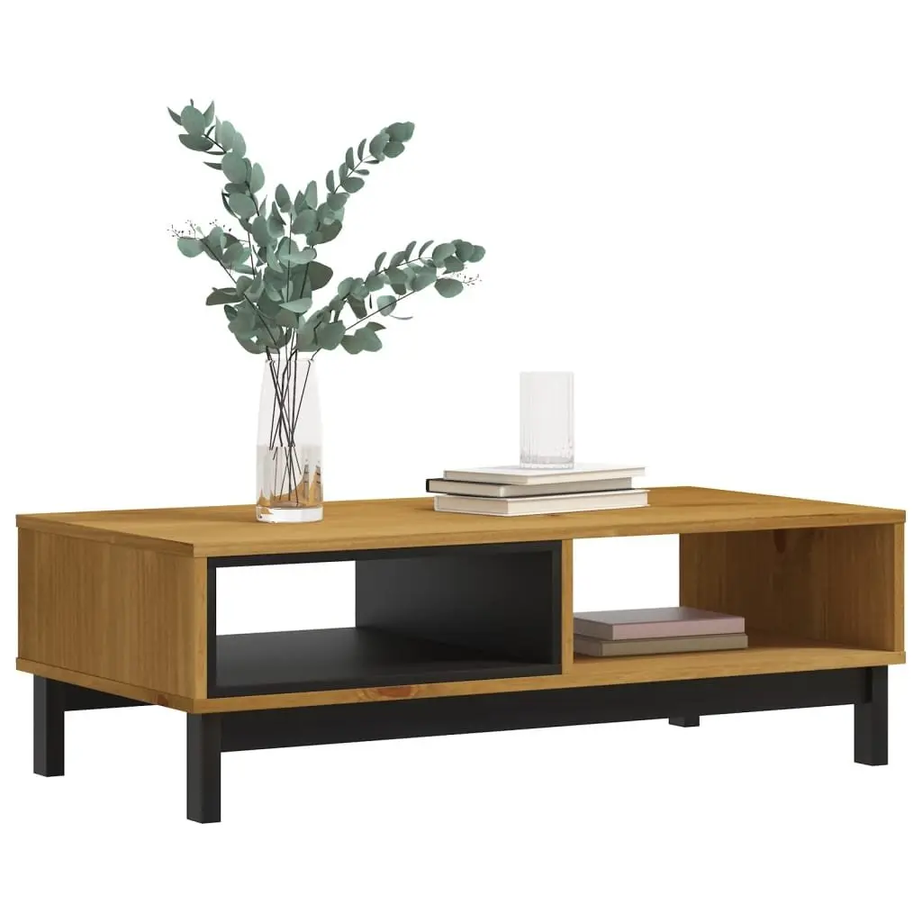 Coffee Table Solid Pine Wood Brown 100L x 50W x 32.5H cm