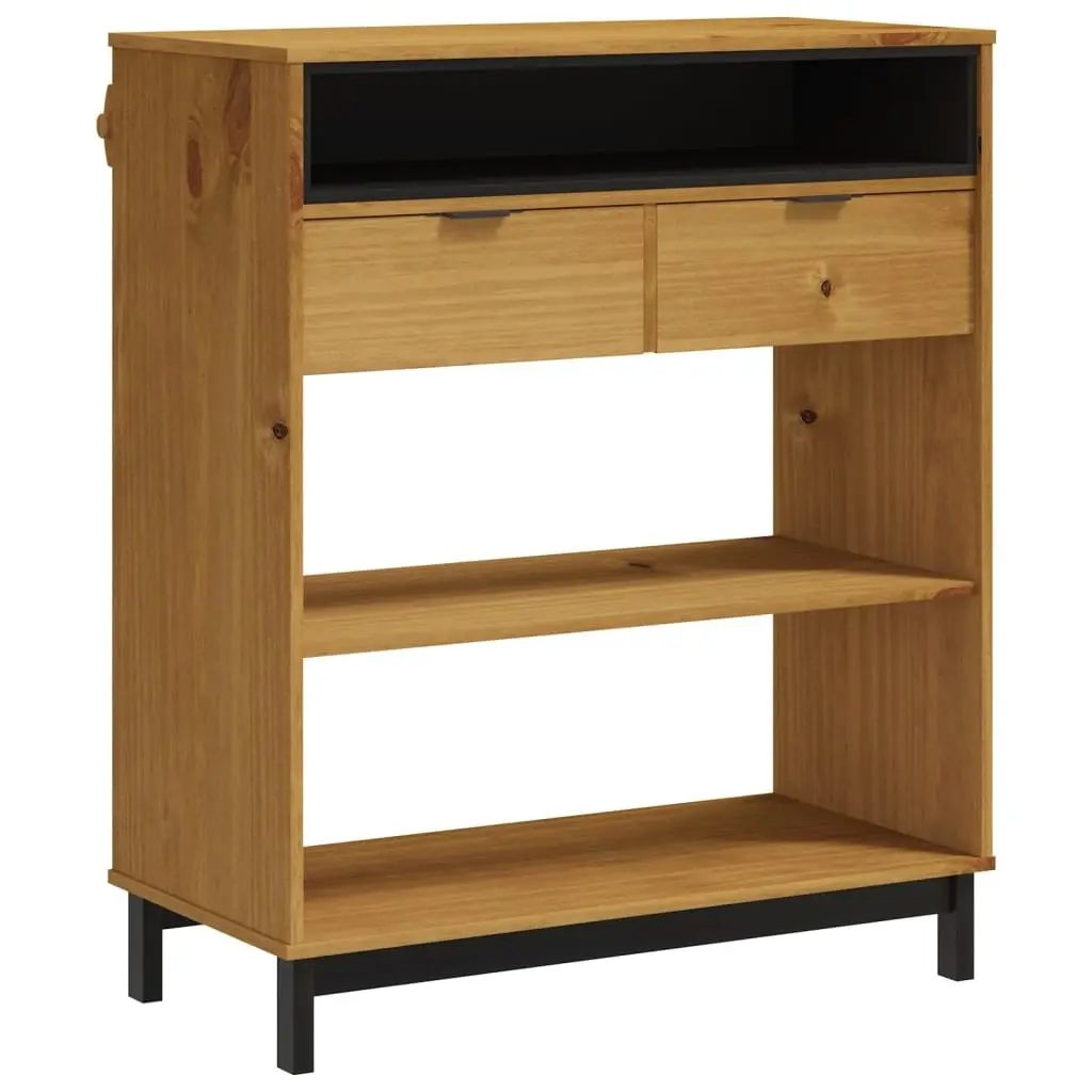 Solid Pine Wood Bar Table Brown 92x45x110cm Sturdy Top Ample Storage