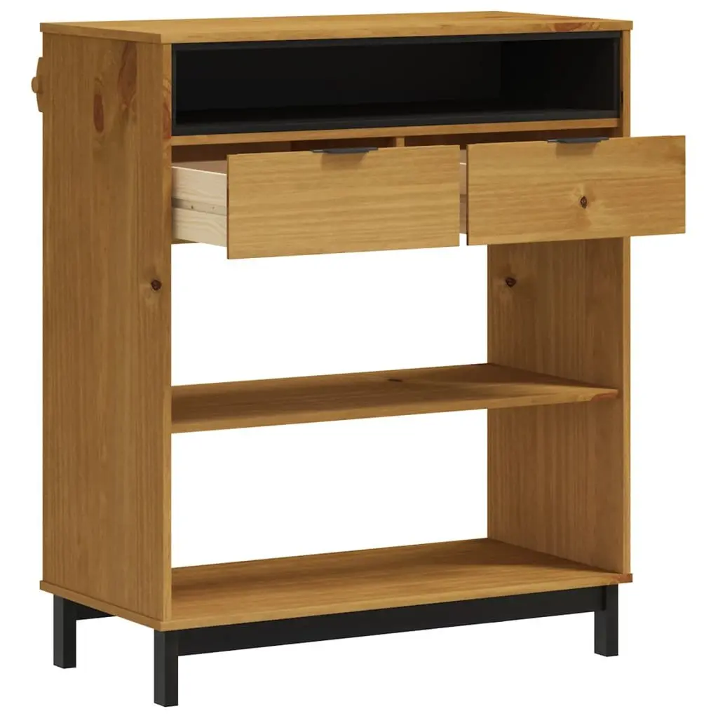 Solid Pine Wood Bar Table Brown 92x45x110cm Sturdy Top Ample Storage