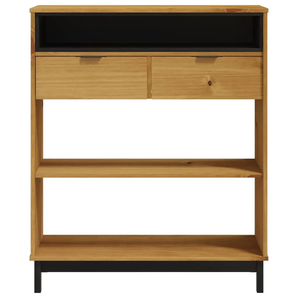 Solid Pine Wood Bar Table Brown 92x45x110cm Sturdy Top Ample Storage