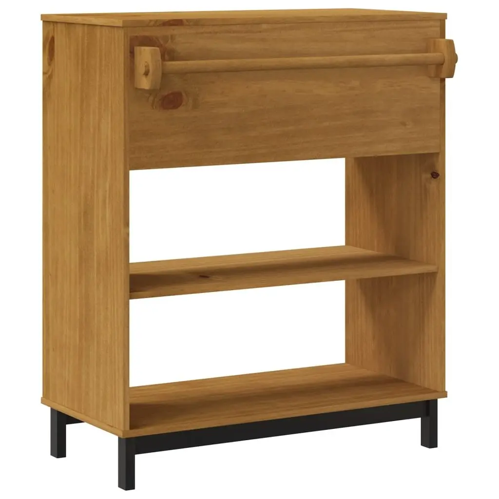 Solid Pine Wood Bar Table Brown 92x45x110cm Sturdy Top Ample Storage