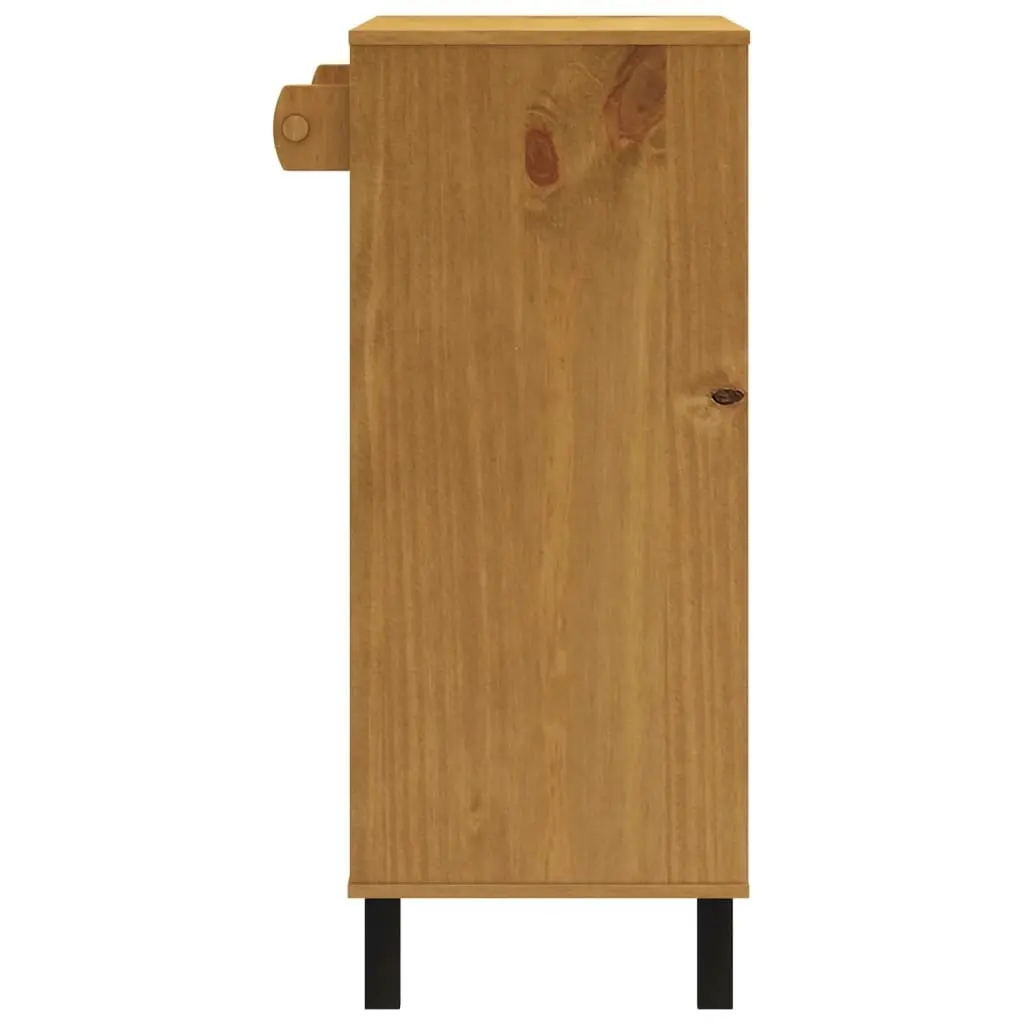 Solid Pine Wood Bar Table Brown 92x45x110cm Sturdy Top Ample Storage
