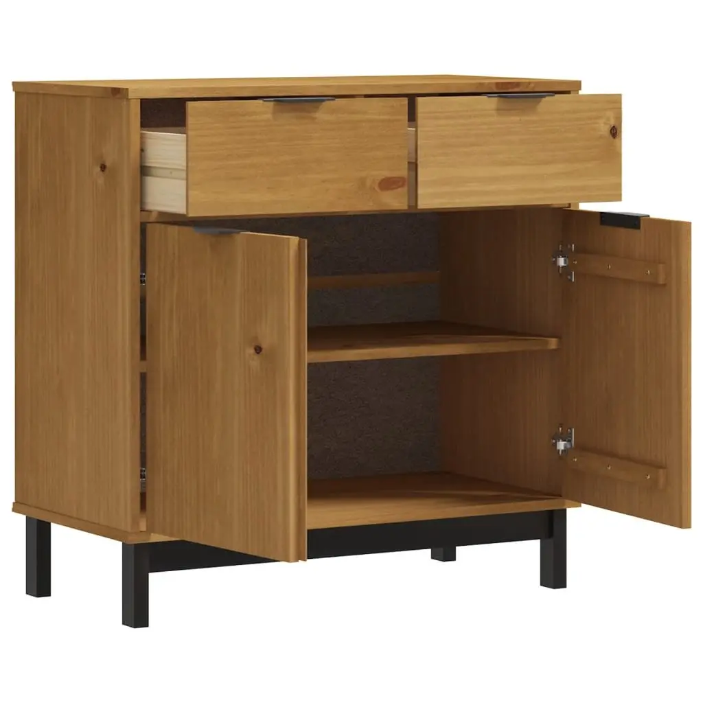 Wooden Sideboard Storage Cabinet Brown Pine Furniture Display Cupboard