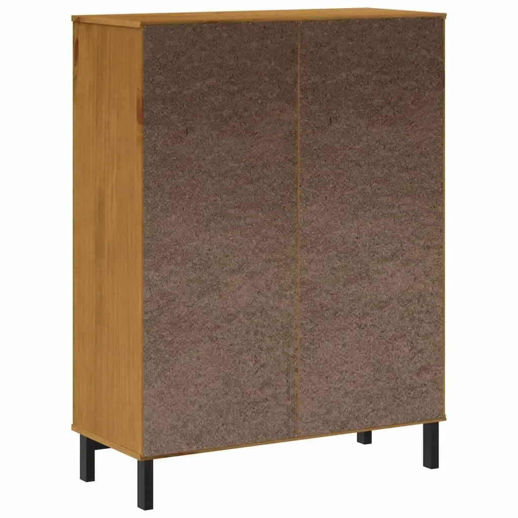 Wooden Highboard Storage Cabinet with Glass Door 92cm W x 40cm D x 122.5cm H