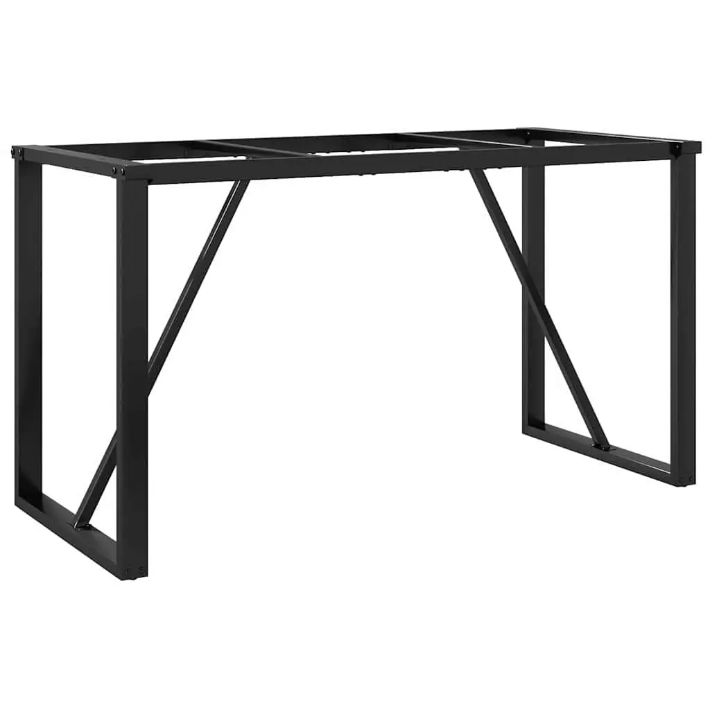 Dining Table Legs O-Frame Black Sturdy Powder-Coated Steel 120x60x73cm Industrial Furniture Base