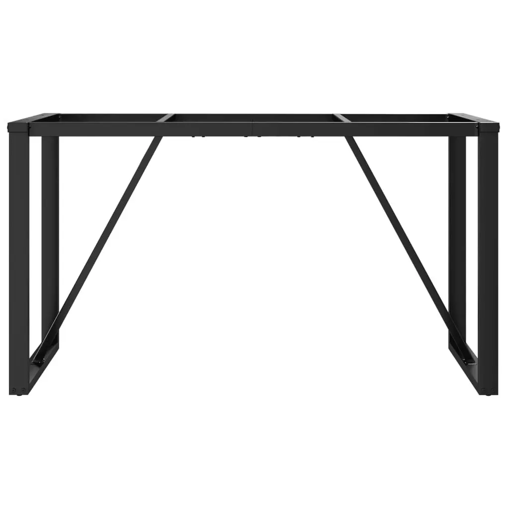 Dining Table Legs O-Frame Black Sturdy Powder-Coated Steel 120x60x73cm Industrial Furniture Base