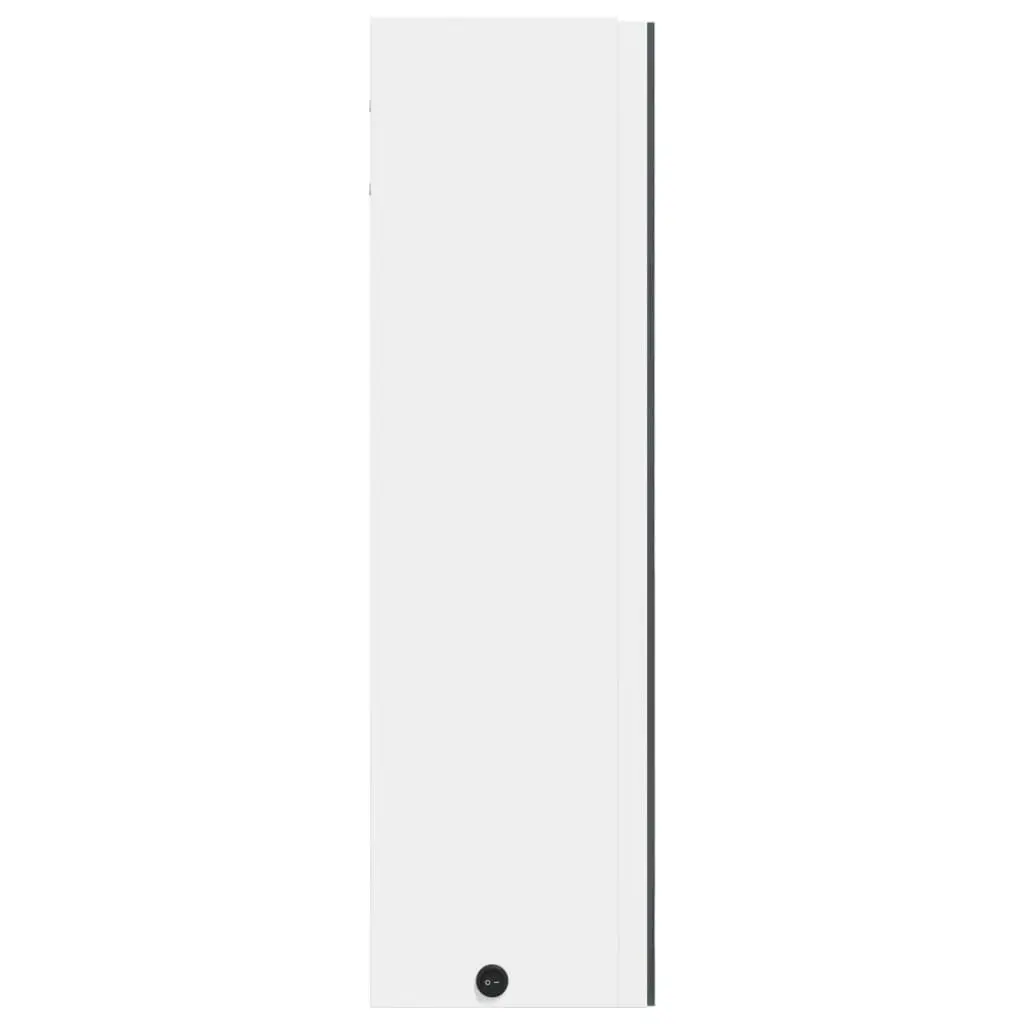 Bathroom Mirror Cabinet LED Light Wall-Mounted Storage 60x13x52cm