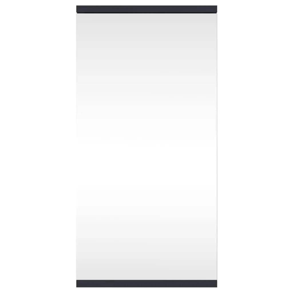 Corner Bathroom Mirror Cabinet Grey Wall-Mounted Storage 30x24x60cm