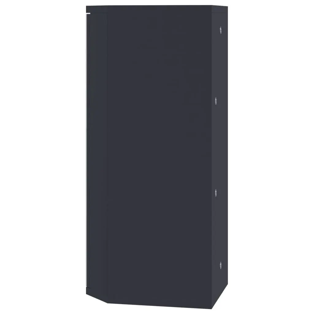 Corner Bathroom Mirror Cabinet Grey Wall-Mounted Storage 30x24x60cm