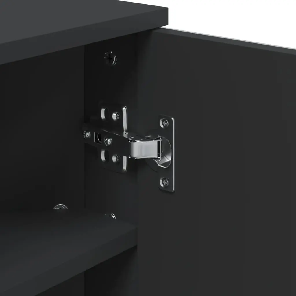 Corner Bathroom Mirror Cabinet Wall-Mounted Vanity Storage Black 30x24x60cm