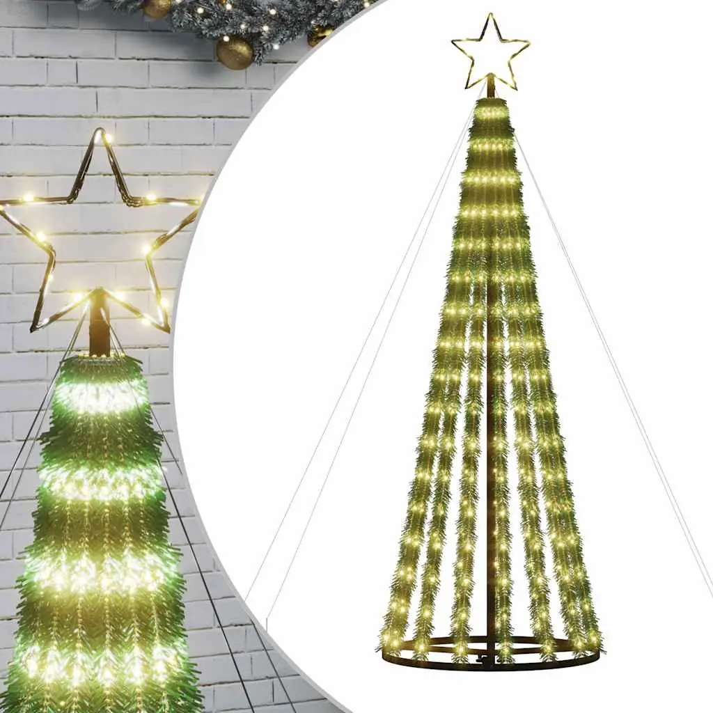 LED Christmas Tree 275 LEDs Warm White 180cm Pre Lit Xmas Tree Home Decor