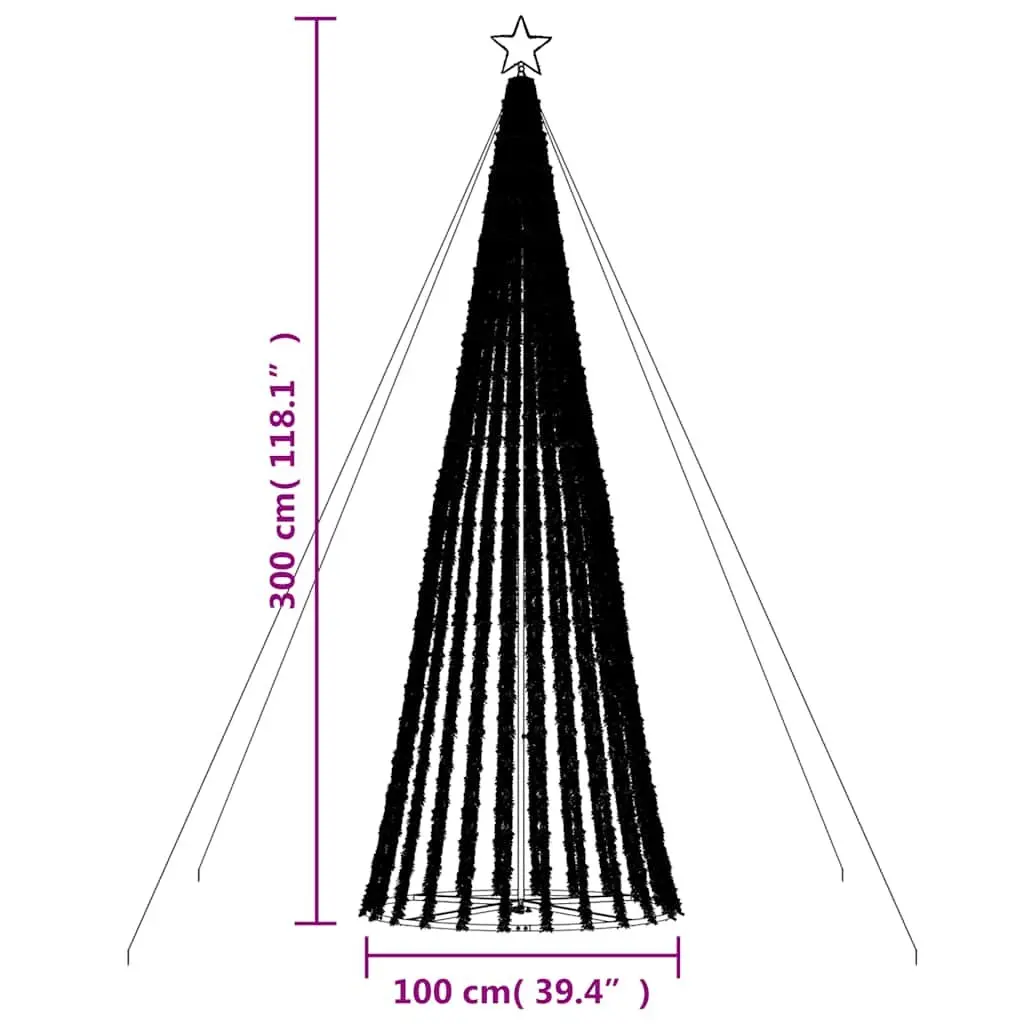 LED Christmas Tree 300cm 688 Warm White Lights 8 Effects Indoor Outdoor