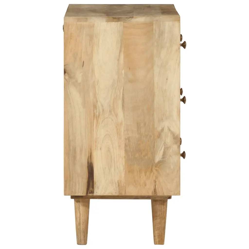 Drawer Cabinet Solid Wood Mango Brown Retro Style 3 Drawers