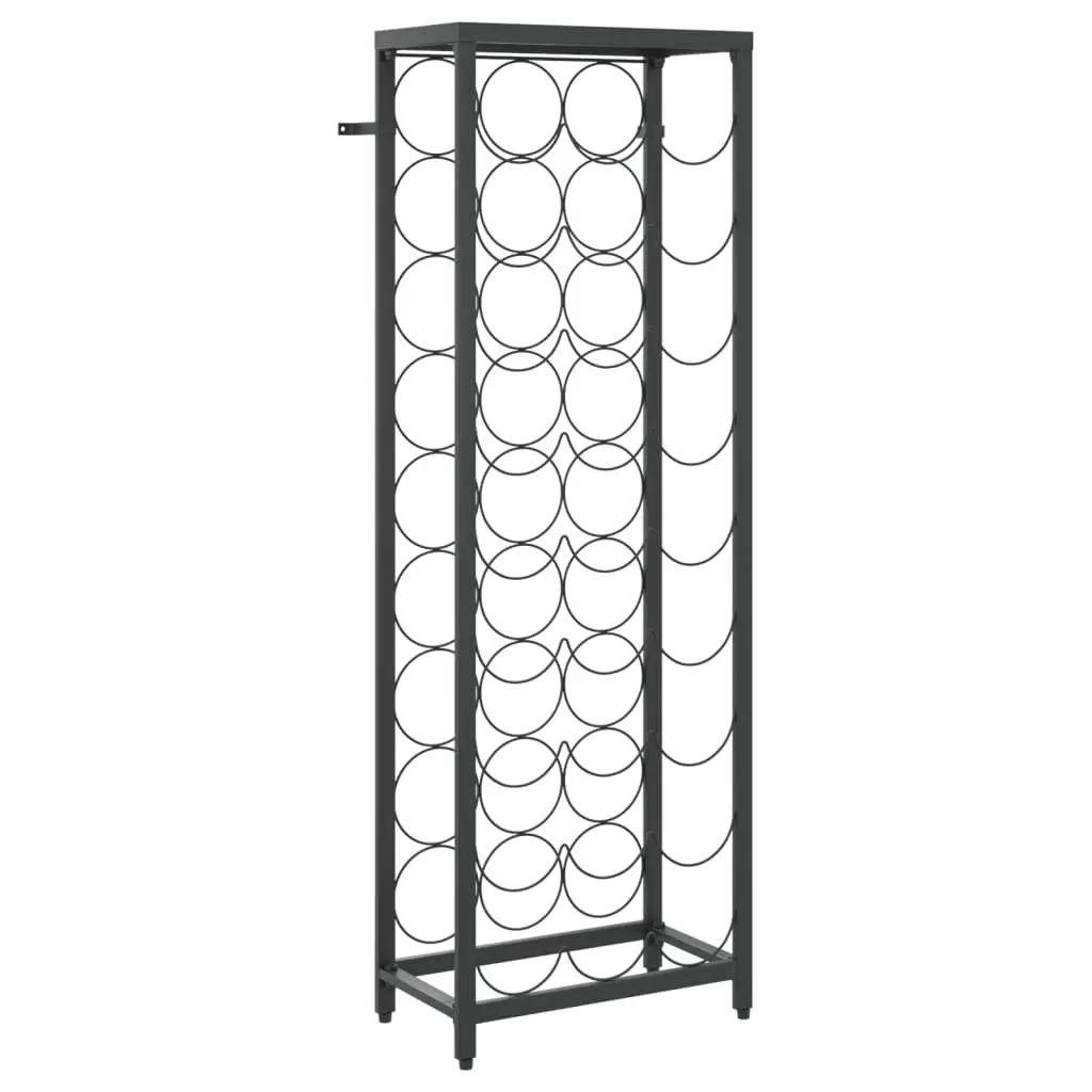Wine Rack for 27 Bottles Black Wrought Iron Wall Mount Storage Display Stand