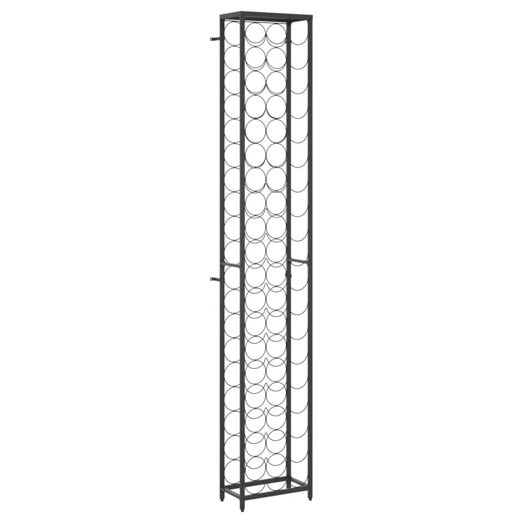 Wine Rack Wrought Iron Wall Mount Black 57 Bottles