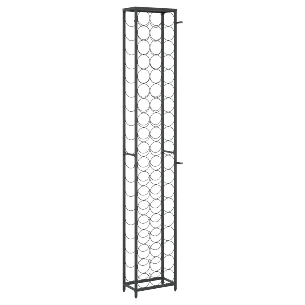 Wine Rack Wrought Iron Wall Mount Black 57 Bottles